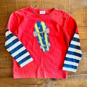 Boys Mini Boden Long Sleeve Skateboard Shirt Size 5-6